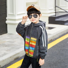 Load image into Gallery viewer, Boys&#39; Cowboy Coat 2019 Autumn Chinese Big Children with Hats Color Striped Children&#39;s for Boys Baby Kids Coats Jacket Clothing