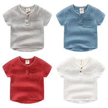 Load image into Gallery viewer, Cotton Linen Short-Sleeve T-Shirts For Toddler Boys Summer Kid Cothes Tops Tees Boys T Shirt Children Baby Boys&#39; Clothing