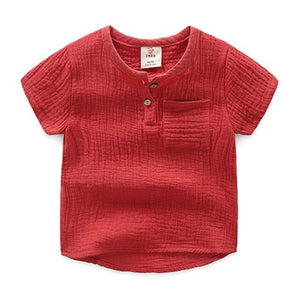 Cotton Linen Short-Sleeve T-Shirts For Toddler Boys Summer Kid Cothes Tops Tees Boys T Shirt Children Baby Boys' Clothing