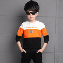 Load image into Gallery viewer, boy clothing children&#39;s suit boys&#39; cotton dyed sport long sleeved suit T-shirt plus pants 2pcs baby boy clothes 6 to 15years old