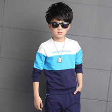 Load image into Gallery viewer, boy clothing children&#39;s suit boys&#39; cotton dyed sport long sleeved suit T-shirt plus pants 2pcs baby boy clothes 6 to 15years old