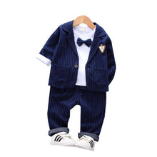 Load image into Gallery viewer, Boys&#39; Clothes Set  2019 New Children&#39;s Striped Suit Casual Three-piece Suit Toddler Boys Clothing Set  Baby Christmas Outfit