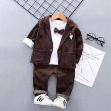 Load image into Gallery viewer, Boys&#39; Clothes Set  2019 New Children&#39;s Striped Suit Casual Three-piece Suit Toddler Boys Clothing Set  Baby Christmas Outfit