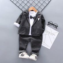 Load image into Gallery viewer, Boys&#39; Clothes Set  2019 New Children&#39;s Striped Suit Casual Three-piece Suit Toddler Boys Clothing Set  Baby Christmas Outfit