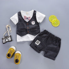 Load image into Gallery viewer, Boys&#39; Clothing Sets Summer Round Neck T-shirt Baby Short-sleeved Suit Vest Boy Clothes Two-piece 1-4 Years Children Clothes