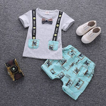 Load image into Gallery viewer, Boys&#39; Clothing Sets Summer Round Neck T-shirt Baby Short-sleeved Suit Vest Boy Clothes Two-piece 1-4 Years Children Clothes