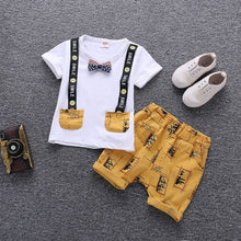 Load image into Gallery viewer, Boys&#39; Clothing Sets Summer Round Neck T-shirt Baby Short-sleeved Suit Vest Boy Clothes Two-piece 1-4 Years Children Clothes