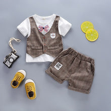 Load image into Gallery viewer, Boys&#39; Clothing Sets Summer Round Neck T-shirt Baby Short-sleeved Suit Vest Boy Clothes Two-piece 1-4 Years Children Clothes