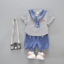 Load image into Gallery viewer, Boys&#39; Clothing Sets Summer Round Neck T-shirt Baby Short-sleeved Suit Vest Boy Clothes Two-piece 1-4 Years Children Clothes