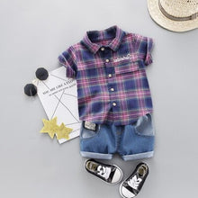 Load image into Gallery viewer, Boys&#39; Clothing Sets Summer Round Neck T-shirt Baby Short-sleeved Suit Vest Boy Clothes Two-piece 1-4 Years Children Clothes