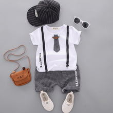 Load image into Gallery viewer, Boys&#39; Clothing Sets Summer Round Neck T-shirt Baby Short-sleeved Suit Vest Boy Clothes Two-piece 1-4 Years Children Clothes