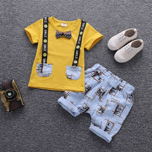 Load image into Gallery viewer, Boys&#39; Clothing Sets Summer Round Neck T-shirt Baby Short-sleeved Suit Vest Boy Clothes Two-piece 1-4 Years Children Clothes