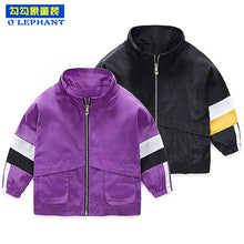 Load image into Gallery viewer, Panelled Fashion jacket for baby boy Spring Autumn Polyester boys' jackets Hit colors child coats Toddler 2 6 years kid clothing
