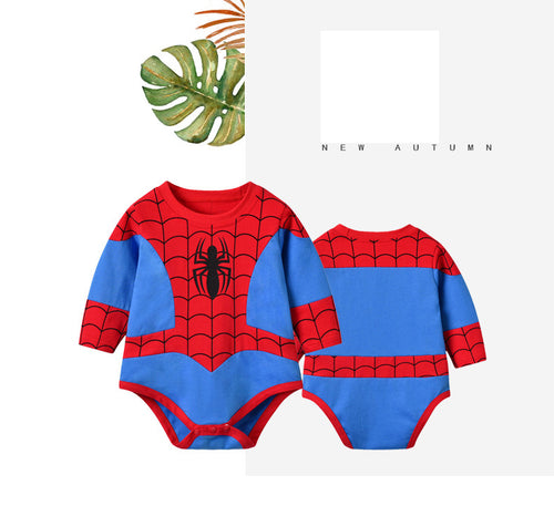 Newborn Baby Spiderman long sleeve triangle rompers suits baby boys' clothing  Hero cosplay costume outifts Summer jumpsuits