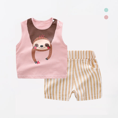 Summer Baby Clothes Thin Baby Clothing 0-1-3-Year-Old Boys' Clothes Cotton Top Cartoon Korean-style Infant Clothing