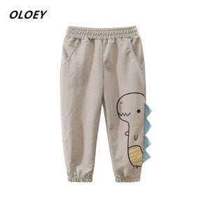 Boys' Autumn Pants 2019 Autumn Fashion New Embroidered Children's Trousers Clothing Children's Baby Base Thin Cotton And Linen