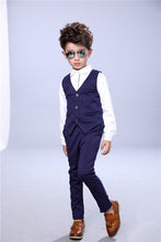 Load image into Gallery viewer, kids&#39; sets newly design vest +shirts+pants suits children clothing sets baby kids outfits boys&#39; suits