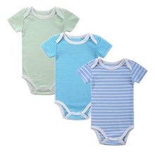 Load image into Gallery viewer, 3 Pcs/Lot Baby Rompers Striped 100% Cotton Body suit Summer 0-12M Baby Boys&#39;&amp;Girls&#39; Clothes Infant Newborn Baby Clothing