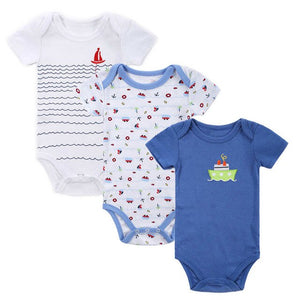 3 Pcs/Lot Baby Rompers Striped 100% Cotton Body suit Summer 0-12M Baby Boys'&Girls' Clothes Infant Newborn Baby Clothing