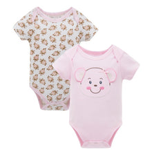 Load image into Gallery viewer, Honeyzone Baby Girl Clothing Outfit Newborn Baby Bodysuits Cartoon Panda White Pink Cotton Short Sleeve Clothes Sets