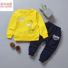 Load image into Gallery viewer, Children&#39;s clothing spring autumn Boys&#39; Baby long-sleeved suits Girls&#39; Baby two-piece suit 0-1-2-3 years old 4 children&#39;s jacket