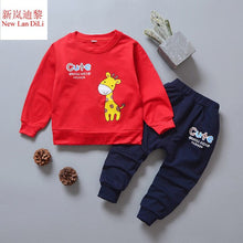 Load image into Gallery viewer, Children&#39;s clothing spring autumn Boys&#39; Baby long-sleeved suits Girls&#39; Baby two-piece suit 0-1-2-3 years old 4 children&#39;s jacket