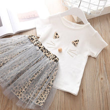 Load image into Gallery viewer, Girls clothes 2019 NEW Children Girls&#39; Clothing Set Baby Girl Clothes Dot Cat Tops +Mesh Skirt Toddler Girls Suit Kids Clothes