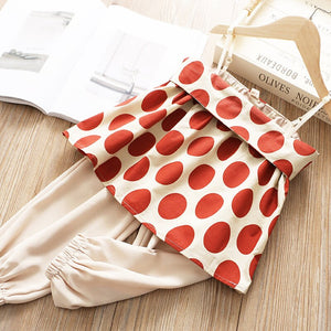 2-6 Years Summer Dots Baby Girls' Clothing Set Sleeveless Top and Pants 2pcs Children's Clothes