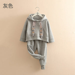 Baby Hooded Suit 2019 Autumn Outfit New Girls' Children's Clothing Long Sleeve Fashion Children's Clothing Sports Pants