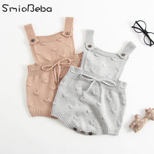 Load image into Gallery viewer, INS Autumn Knitted Rompers Newborn In Baby Girls&#39; Rompers&amp;Jumpsuit Vest Top Tee Kids Boys Gray Rompers Girl Clothing