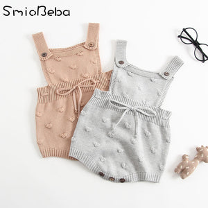 INS Autumn Knitted Rompers Newborn In Baby Girls' Rompers&Jumpsuit Vest Top Tee Kids Boys Gray Rompers Girl Clothing