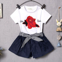 Load image into Gallery viewer, Girls&#39; Sets Summer 2018 New Children&#39;s Shorts Baby Korean Version Children&#39;s Clothing Summer Short Sleeve T-shirt Wholesale