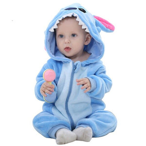 Baby Clothes 2019 Infant Romper Baby Boys Girls Jumpsuit Newborn Bebe Onesie Clothing Hooded Toddler Cute Stitch Baby Costumes