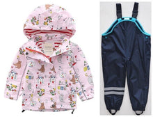 Load image into Gallery viewer, New children&#39;s clothing girls&#39; jackets children&#39;s windbreaker spring and autumn baby big children&#39;s hooded jacket + pants