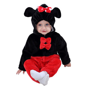 Kids Animal Costume Girls Newborn 0-3Y Children Clothes Girl Romper Hooded jumpsuit Flannel vetement bebe minnie Girls' Clothing