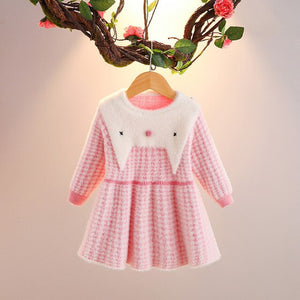 Baby girl dress warm knit long sleeve princess dress children clothes baby girl clothing baby child Christmas costume