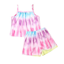 Load image into Gallery viewer, Baby Girl Clothes 2019 Hot Summer New Girls&#39; Clothing Rainbow Off Shouder Sleeveless Sling Top +Shorts Outfit Clothing Sets