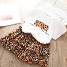 Load image into Gallery viewer, Girls&#39; Clothing Set 2019 NEW Baby Girl Cotton Clothes Letter Tops+Leopard printing Skirt Toddler Girls Suit Baby Kids Clothes