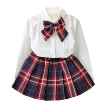 Load image into Gallery viewer, Humor Bear Autumn Kids Baby Girl Clothes Cute Bow Plaid Long Sleeve T-shirt+ Skirt  2Pcs Suits Student Girls&#39; Clothing Sets