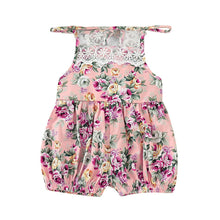 Load image into Gallery viewer, Baby Girl Clothes 2019 Hot Summer New Girls&#39; Clothing Newborn Infant Baby Floral Print Lace Strap Romper Jumpsuit Outfits