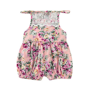 Baby Girl Clothes 2019 Hot Summer New Girls' Clothing Newborn Infant Baby Floral Print Lace Strap Romper Jumpsuit Outfits