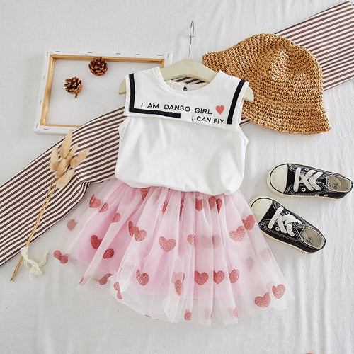 Baby Girl Clothes 2019 Hot Summer New Girls' Clothing O-Neck Sleeveless Print Casual Fashion Children Clothes Suit Dress 2019