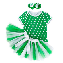 Load image into Gallery viewer, Small Fresh Baby Girl Clothes 2019 Hot Summer New Girls&#39; Clothing Sets St. Patrick&#39;s Day Short Sleeve Romper+Skirt Outfits Set