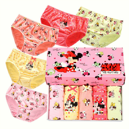 5pcs/lot New fashion panties baby girls' briefs female child underwear children kids clothing cartoon Mini panties