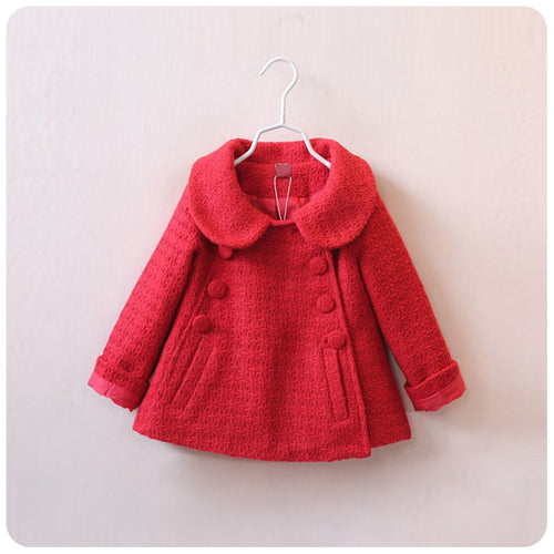 2019 Autumn Kids Coat for Girls Wool Girls' Jacket Clothes Spring Children Clothing Fashion Double-breasted Baby Girl Coats