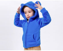 Load image into Gallery viewer, Fall Winter for Children Boys&#39; Fur Soft Fleece Hoodie Hooded Jacket Outerwear Coat Clothing with Cartoon Bear Ears high quality