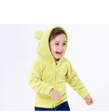 Load image into Gallery viewer, Fall Winter for Children Boys&#39; Fur Soft Fleece Hoodie Hooded Jacket Outerwear Coat Clothing with Cartoon Bear Ears high quality