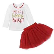 Load image into Gallery viewer, Kids Tales 2018 Christmas Girls Clothing Sets Cartoon Baby Girls' Clothing Set T-shirt+Skirt 2pcs Suits Christmas Kids Sets