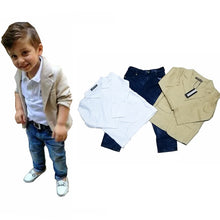 Load image into Gallery viewer, 2018 baby boys&#39; loose-fitting clothing sets kids clothes coat +T-shirt +pants 3 pcs / Set kids casual set 2 3 4 5 6 7 8 years