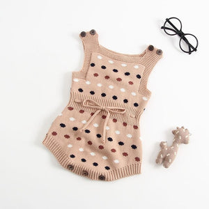 INS baby Knitted Rompers Newborn In Baby Girls' Rompers&Jumpsuit Vest Top Tee Kids Boys Gray Rompers 0-3 Years Girl Clothing